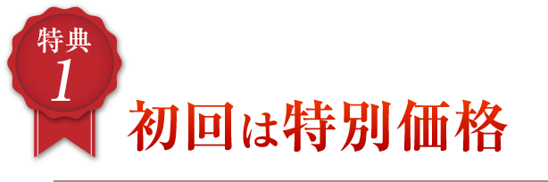 特典1 初回は特別価格