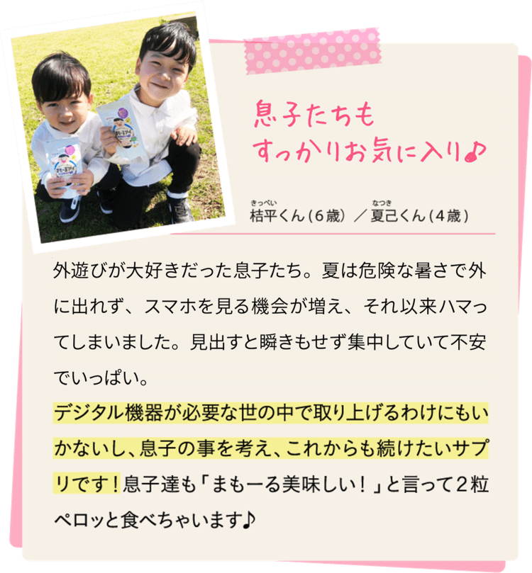息子たちもすっかりお気に入り